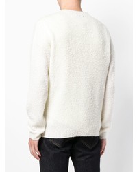 Мужской белый свитер с круглым вырезом от Dondup