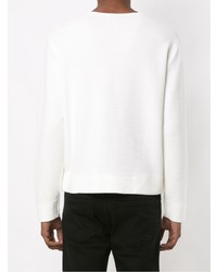 Мужской белый свитер с круглым вырезом от Egrey
