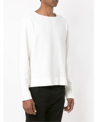 Мужской белый свитер с круглым вырезом от Egrey