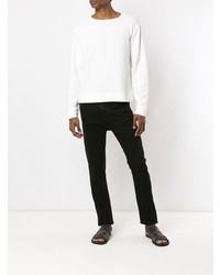 Мужской белый свитер с круглым вырезом от Egrey