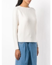 Женский белый свитер с круглым вырезом от Christian Wijnants