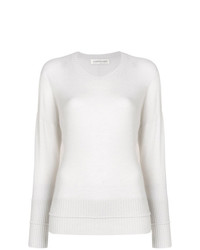 Женский белый свитер с круглым вырезом от Lamberto Losani