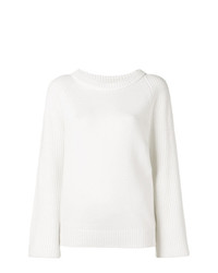 Женский белый свитер с круглым вырезом от Lamberto Losani