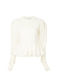 Женский белый свитер с круглым вырезом от Lemaire