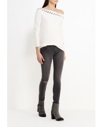 Женский белый свитер с круглым вырезом от Liu Jo Jeans