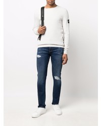 Мужской белый свитер с круглым вырезом от Calvin Klein Jeans
