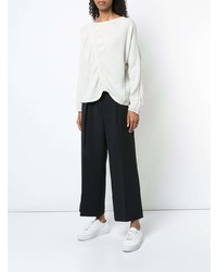 Женский белый свитер с круглым вырезом от Raquel Allegra