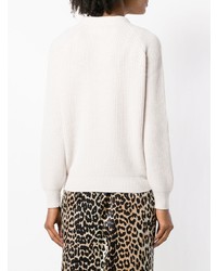 Женский белый свитер с круглым вырезом от Forte Forte