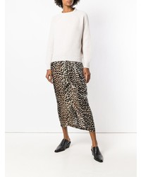 Женский белый свитер с круглым вырезом от Forte Forte