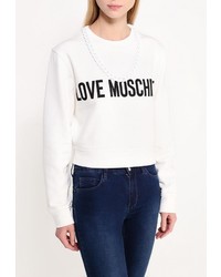 Женский белый свитер с круглым вырезом от Love Moschino