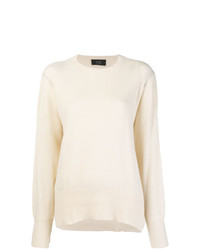 Женский белый свитер с круглым вырезом от Maison Flaneur