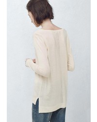 Женский белый свитер с круглым вырезом от Mango