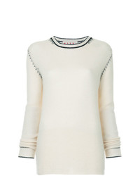 Женский белый свитер с круглым вырезом от Marni