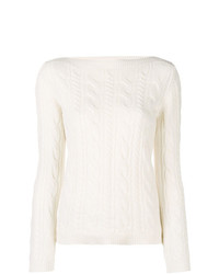Женский белый свитер с круглым вырезом от Max Mara