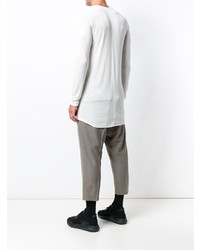 Мужской белый свитер с круглым вырезом от Rick Owens