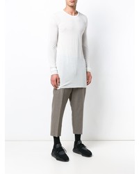 Мужской белый свитер с круглым вырезом от Rick Owens