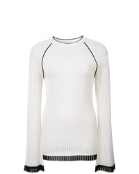 Женский белый свитер с круглым вырезом от Misha Nonoo