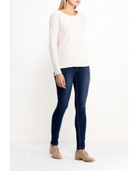 Женский белый свитер с круглым вырезом от Modis