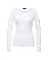 Женский белый свитер с круглым вырезом от Motivi