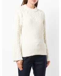 Женский белый свитер с круглым вырезом от Kenzo