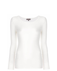 Женский белый свитер с круглым вырезом от N.Peal