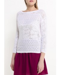 Женский белый свитер с круглым вырезом от Naf Naf