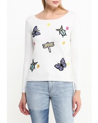 Женский белый свитер с круглым вырезом от Naf Naf