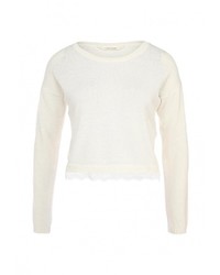 Женский белый свитер с круглым вырезом от Naf Naf