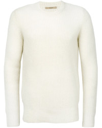 Мужской белый свитер с круглым вырезом от Nuur