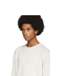 Мужской белый свитер с круглым вырезом от Moncler