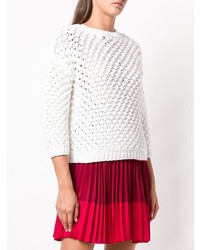 Женский белый свитер с круглым вырезом от Elisabetta Franchi