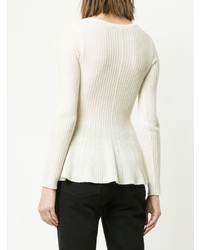 Женский белый свитер с круглым вырезом от Sofia Cashmere