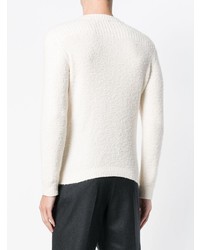 Мужской белый свитер с круглым вырезом от Roberto Collina