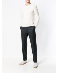 Мужской белый свитер с круглым вырезом от Roberto Collina