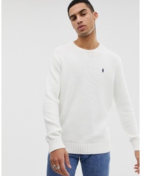 Мужской белый свитер с круглым вырезом от Polo Ralph Lauren