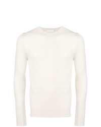 Мужской белый свитер с круглым вырезом от Prada