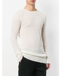 Мужской белый свитер с круглым вырезом от Ann Demeulemeester