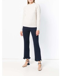 Женский белый свитер с круглым вырезом от Jil Sander Navy