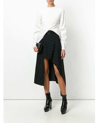 Женский белый свитер с круглым вырезом от Mugler