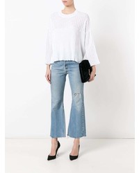 Женский белый свитер с круглым вырезом от Sonia Rykiel