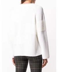 Женский белый свитер с круглым вырезом от Lorena Antoniazzi
