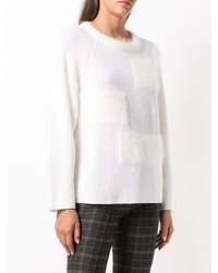 Женский белый свитер с круглым вырезом от Lorena Antoniazzi
