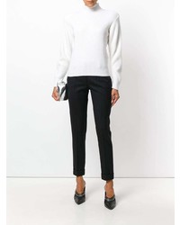 Женский белый свитер с круглым вырезом от Mugler