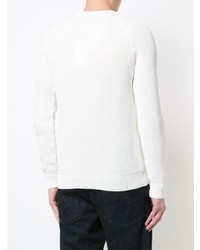 Мужской белый свитер с круглым вырезом от AMI Alexandre Mattiussi