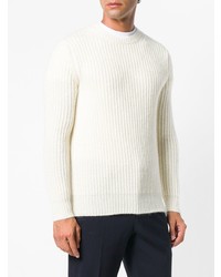 Мужской белый свитер с круглым вырезом от Dell'oglio
