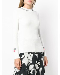 Женский белый свитер с круглым вырезом от Vivetta