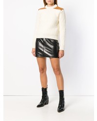 Женский белый свитер с круглым вырезом от Saint Laurent