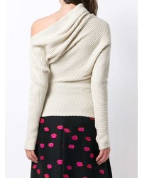 Женский белый свитер с круглым вырезом от Roberto Cavalli