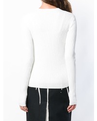 Женский белый свитер с круглым вырезом от Brognano