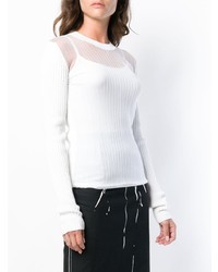 Женский белый свитер с круглым вырезом от Brognano